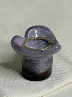 Heart Ring Holder – Lavender Crackle Ice Glaze