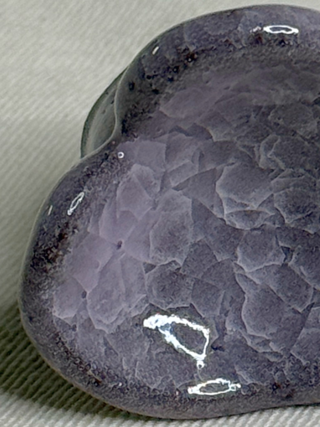 Heart Ring Holder – Lavender Crackle Ice Glaze