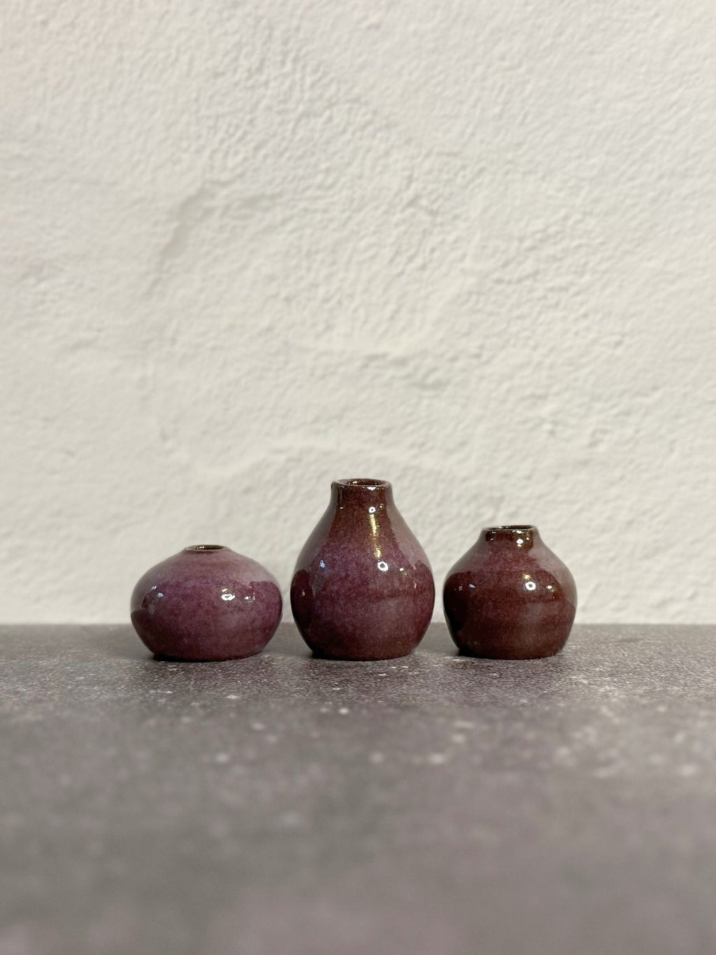 Mini Bud Vases (Set of 3) – Plum