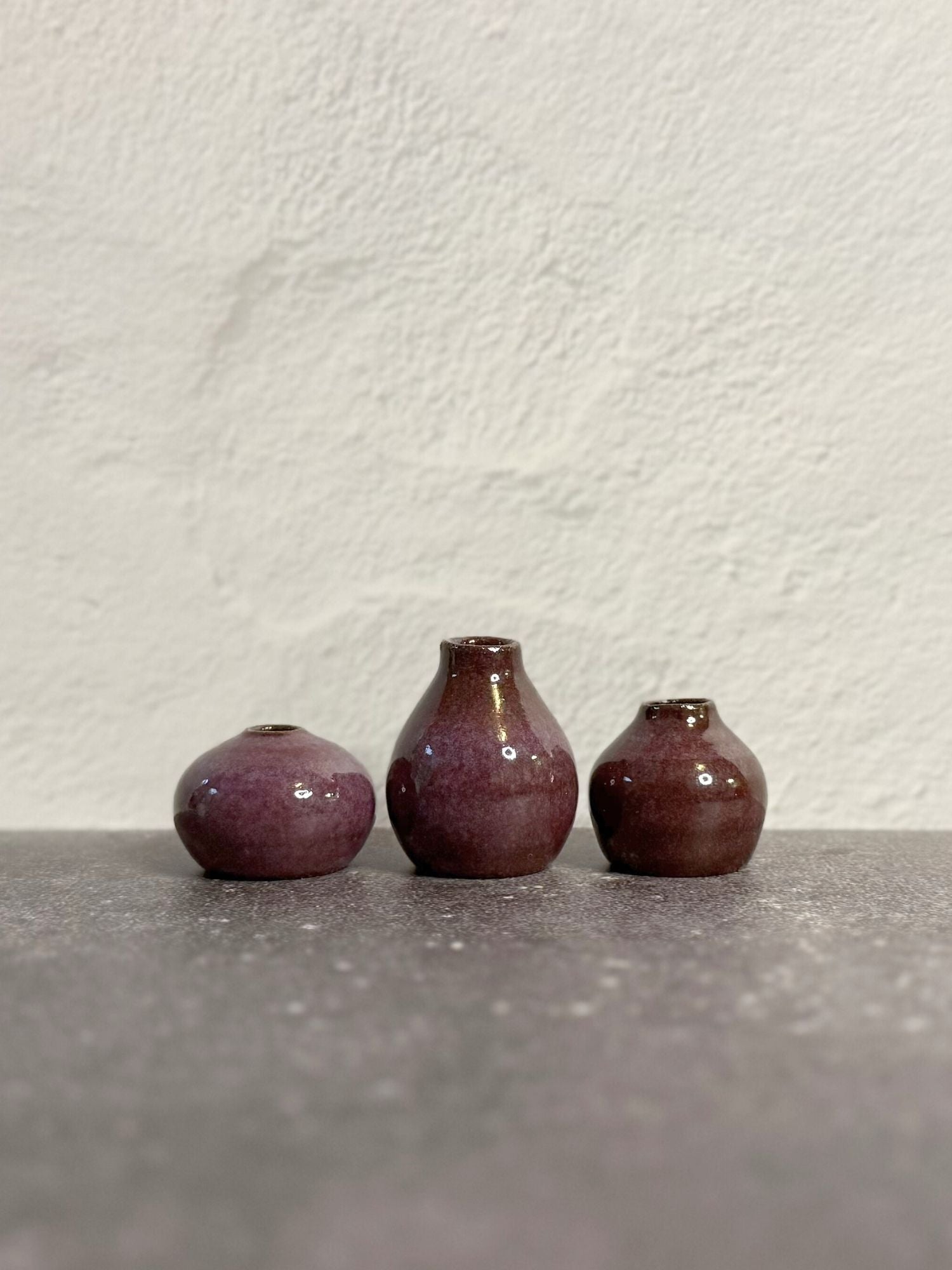 Mini Bud Vases (Set of 3) – Plum