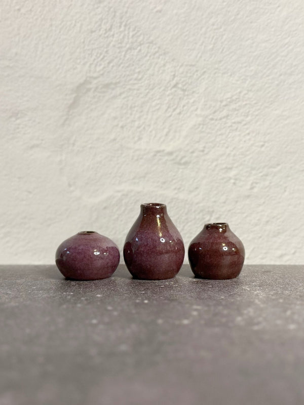 Mini Bud Vases (Set of 3) – Plum