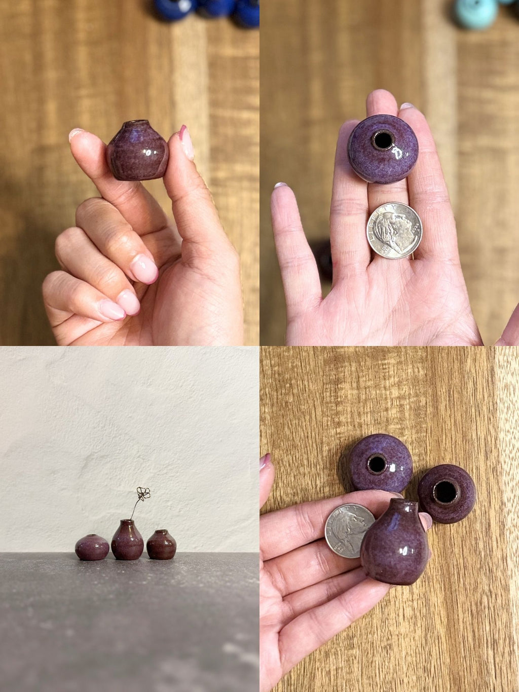 Mini Bud Vases (Set of 3) – Plum